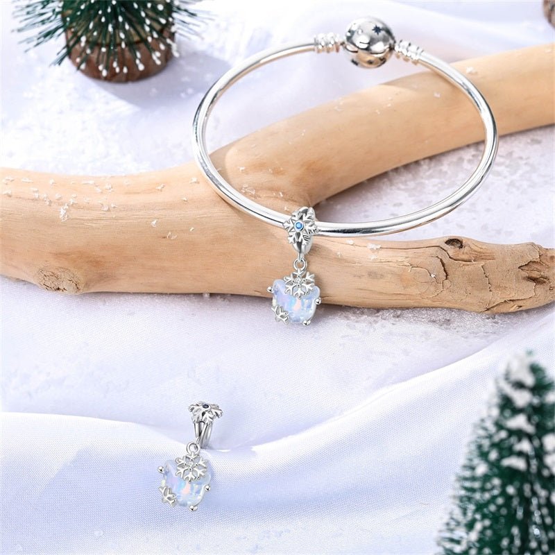Amarante Jewelry Opal Snowflake Cat Dangle Charm