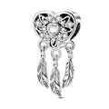 Amarante Jewelry Openwork Heart & Three Feathers Dreamcatcher Charm