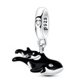 Amarante Jewelry Orca Whale Mother & Baby Dangle Charm
