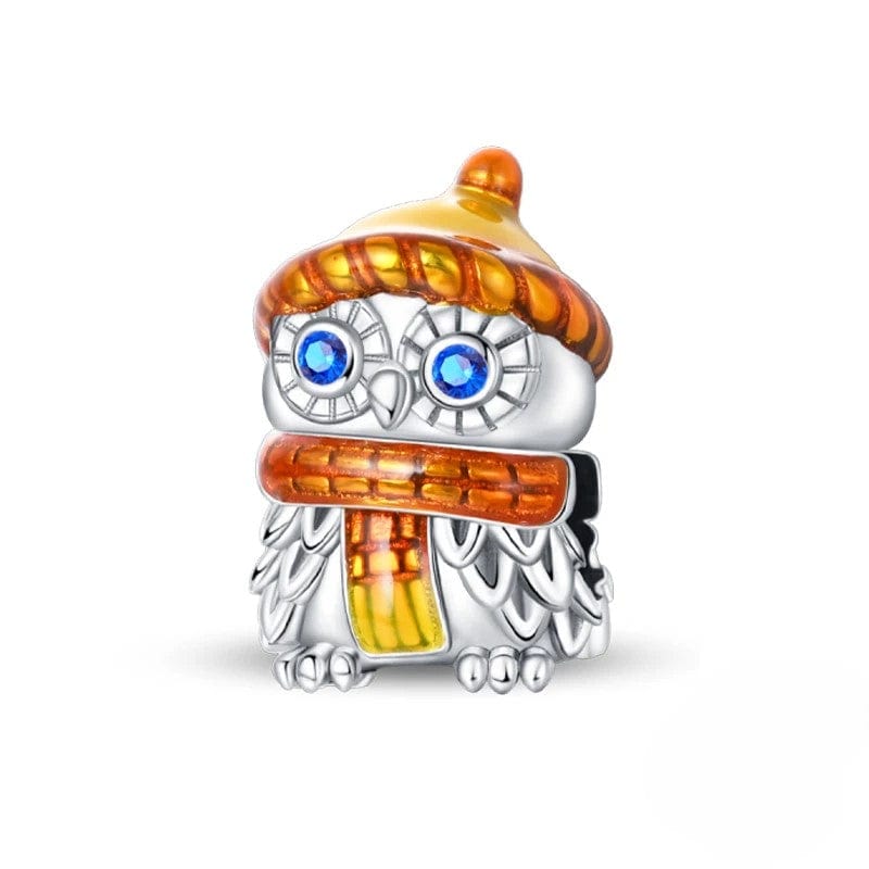 Amarante Jewelry Owl Charm with Scarf and Beanie