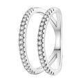 Amarante Jewelry Parallel Lines Stone, Inlaid Double Layer Hollow Ring
