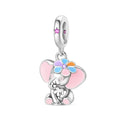 Amarante Jewelry Pastel Flower Elephant Dangle Charm