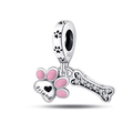 Amarante Jewelry Paw Print & Bone Pet Friend Dangle Charm