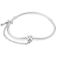 Amarante Jewelry Paw Print Charm Bracelet with Bone and Safety Chain