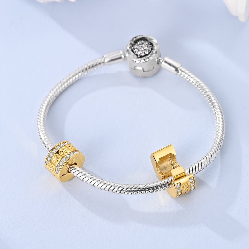 Amarante Jewelry Paw Print Gold Clip Charm