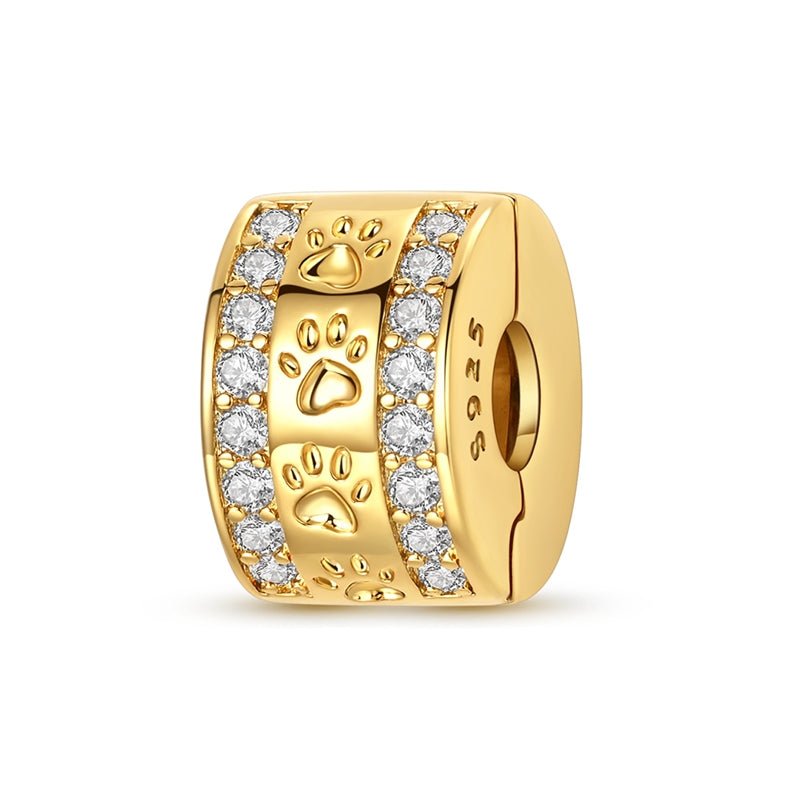 Amarante Jewelry Paw Print Gold Clip Charm
