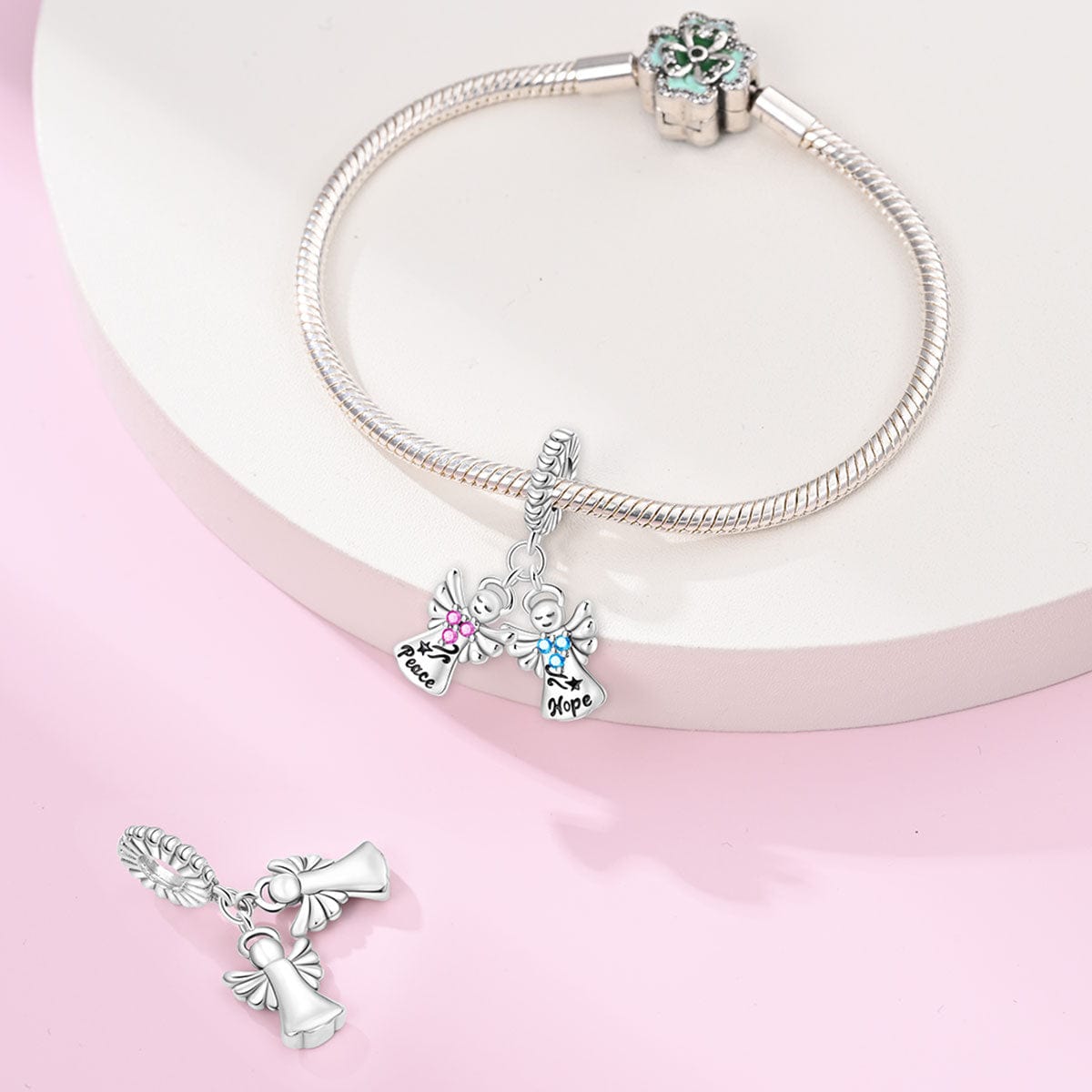 Amarante Jewelry Peace & Hope Angels Double Dangle Charm