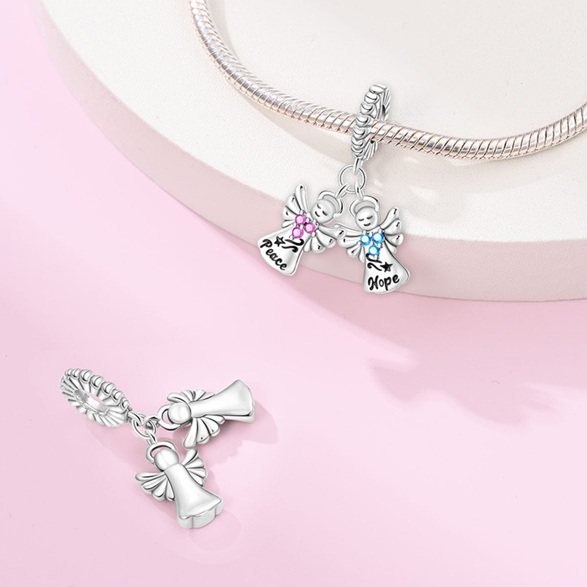 Amarante Jewelry Peace & Hope Angels Double Dangle Charm