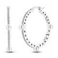Amarante Jewelry Pearl Embellished Hoop Earrings