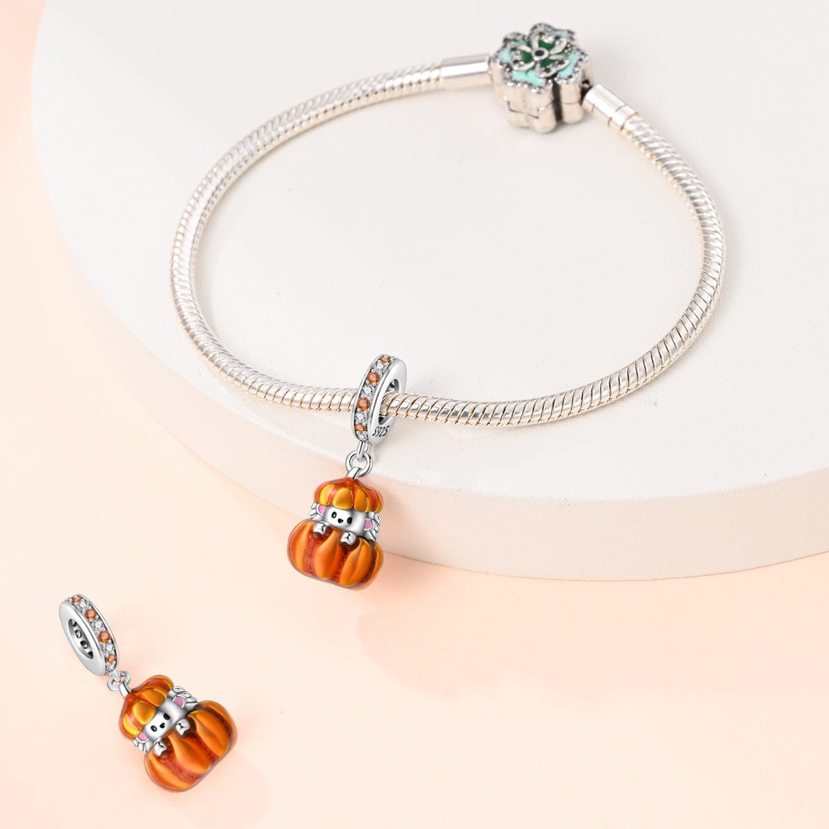 Amarante Jewelry Peek - a - Boo Pumpkin Hedgehog Charm