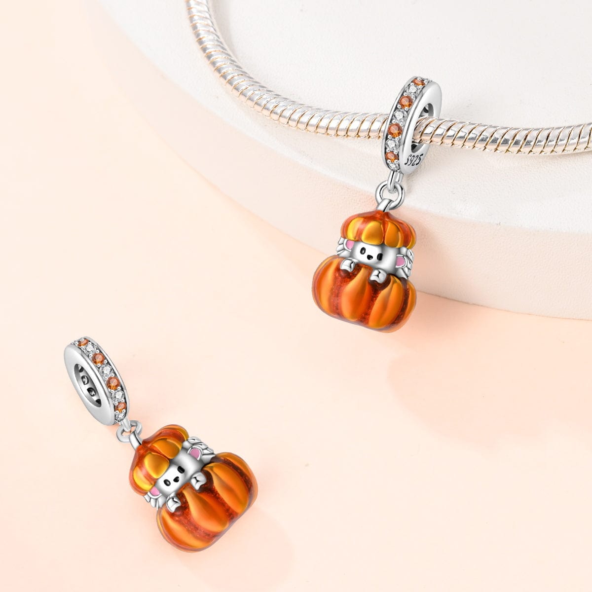 Amarante Jewelry Peek - a - Boo Pumpkin Hedgehog Charm