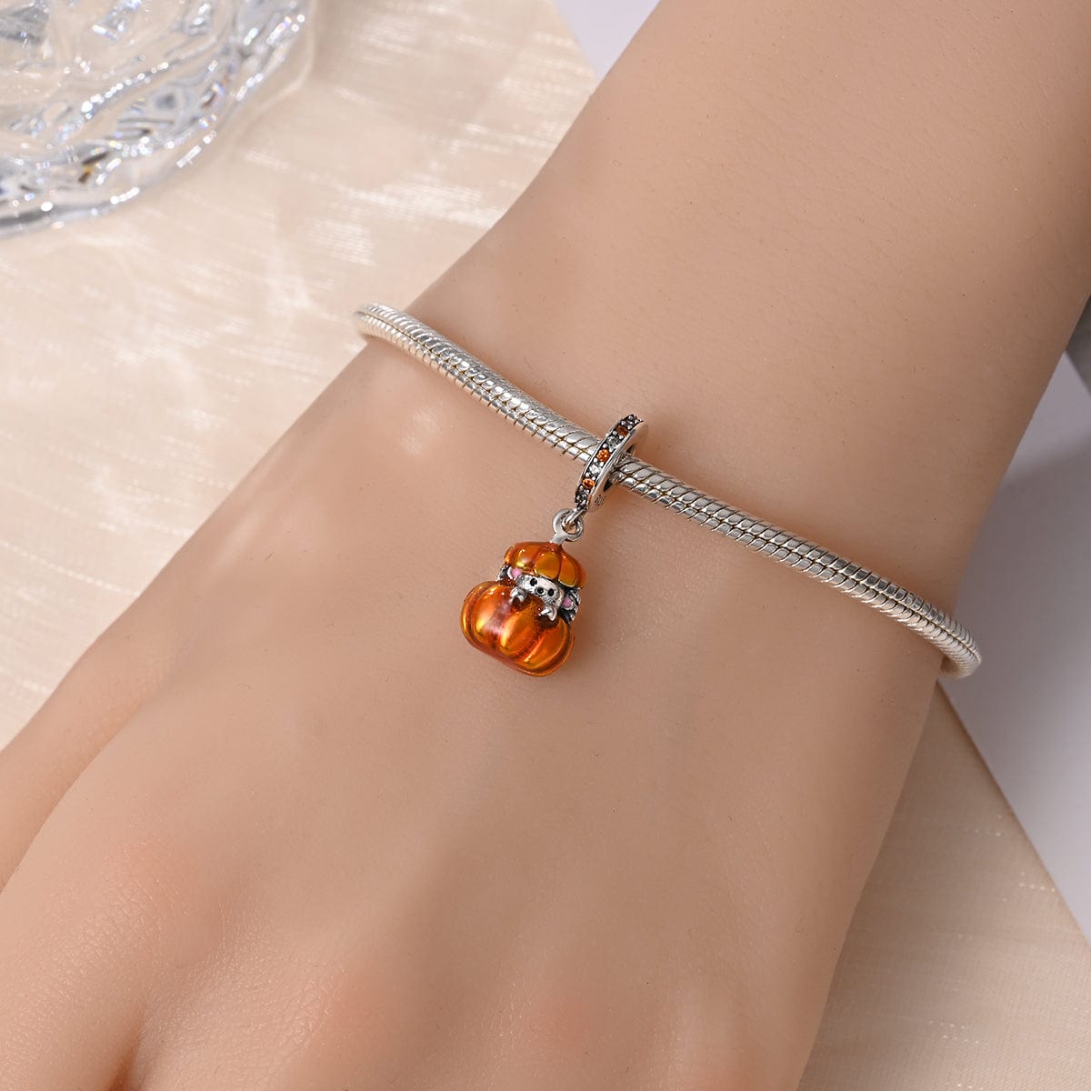 Amarante Jewelry Peek - a - Boo Pumpkin Hedgehog Charm
