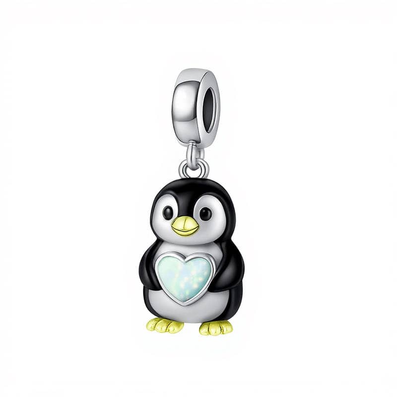 Amarante Jewelry Penguin with Heart Stone Dangle Charm