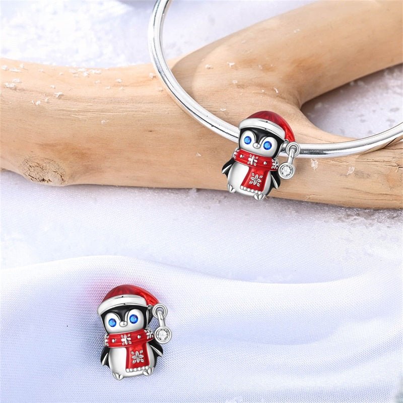 Amarante Jewelry Penguin with Red Scarf & Santa Hat Charm