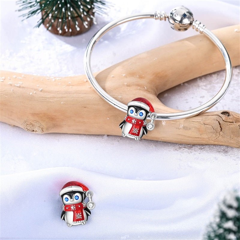 Amarante Jewelry Penguin with Red Scarf & Santa Hat Charm