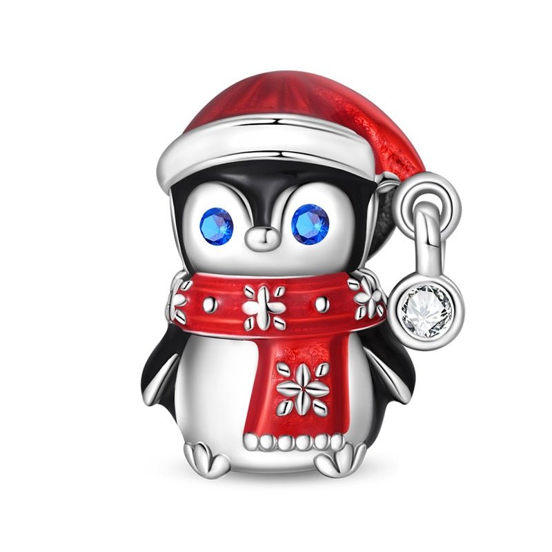 Amarante Jewelry Penguin with Red Scarf & Santa Hat Charm