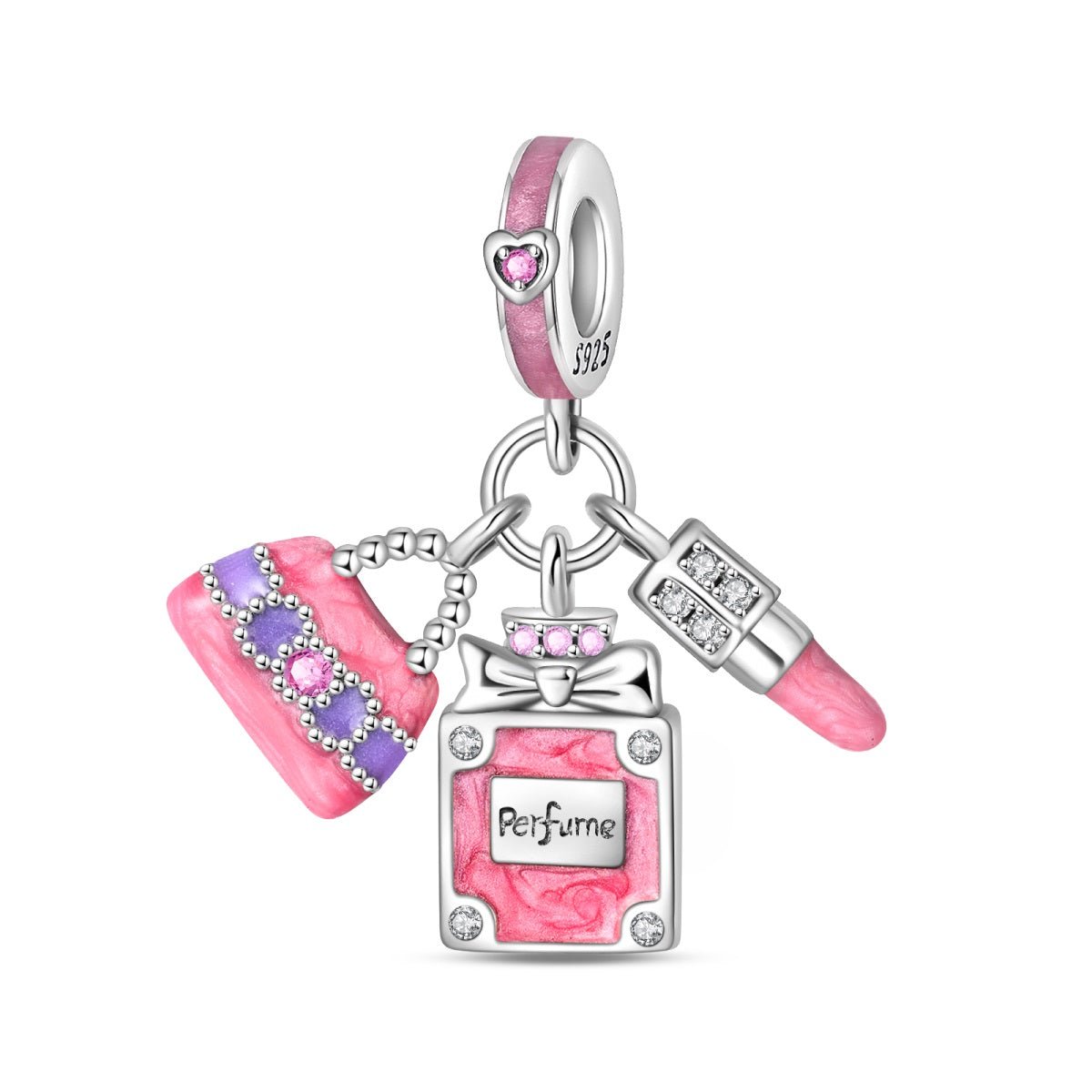 Amarante Jewelry Perfume Bottle, Lipstick, & Handbag Dangle Charm