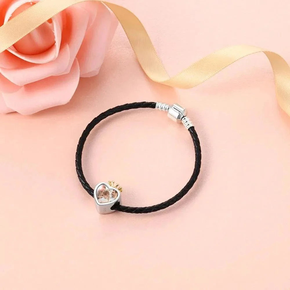 Amarante Jewelry Personalized Crown Heart Photo & Engraving Charm