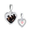Amarante Jewelry Personalized Double Heart Photo Charm