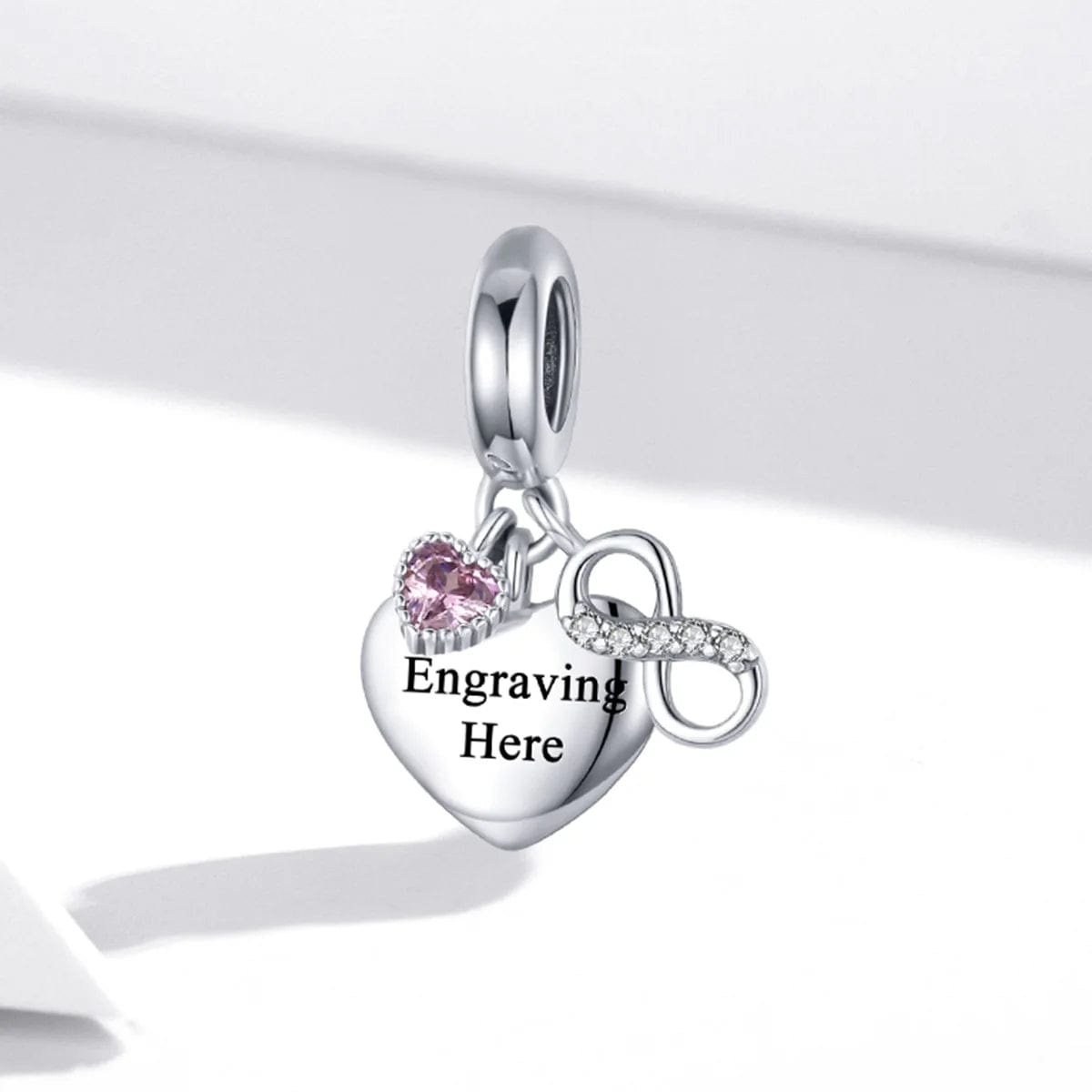 Amarante Jewelry Personalized Infinity Heart Engraved Charm