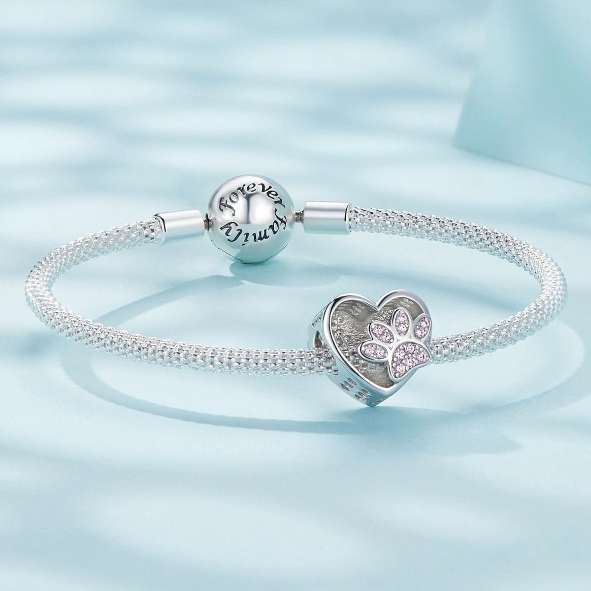 Amarante Jewelry Personalized Paw Print Engraved Heart Charm