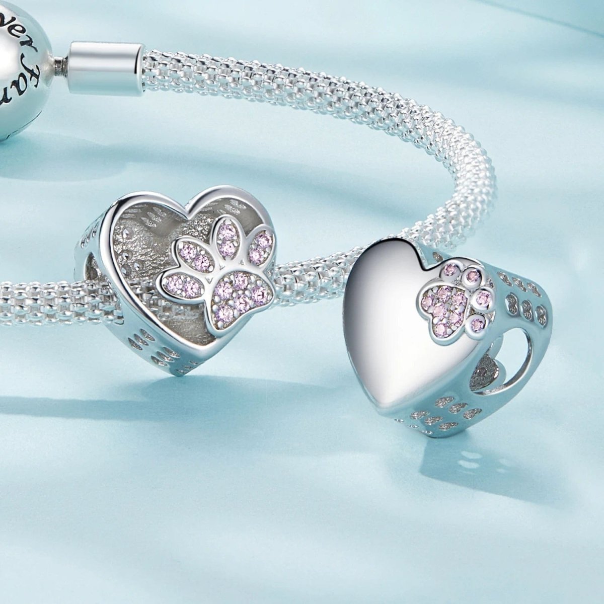 Amarante Jewelry Personalized Paw Print Engraved Heart Charm