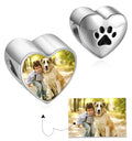 Amarante Jewelry Personalized Pet Paw Print Heart Photo Charm