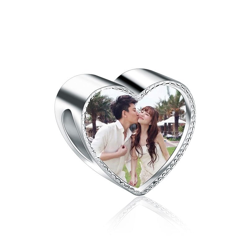 Amarante Jewelry Personalized Sparkling Heart Photo Charm