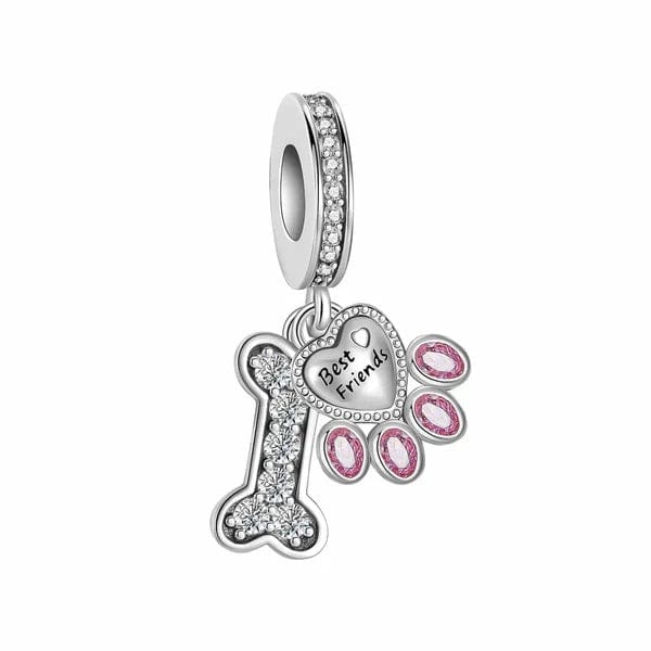 Amarante Jewelry Pet Animal Best Friend Paw Bone Dangle Charm