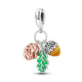 Amarante Jewelry Pine Cone, Leaf & Acorn Triple Autumn Charm