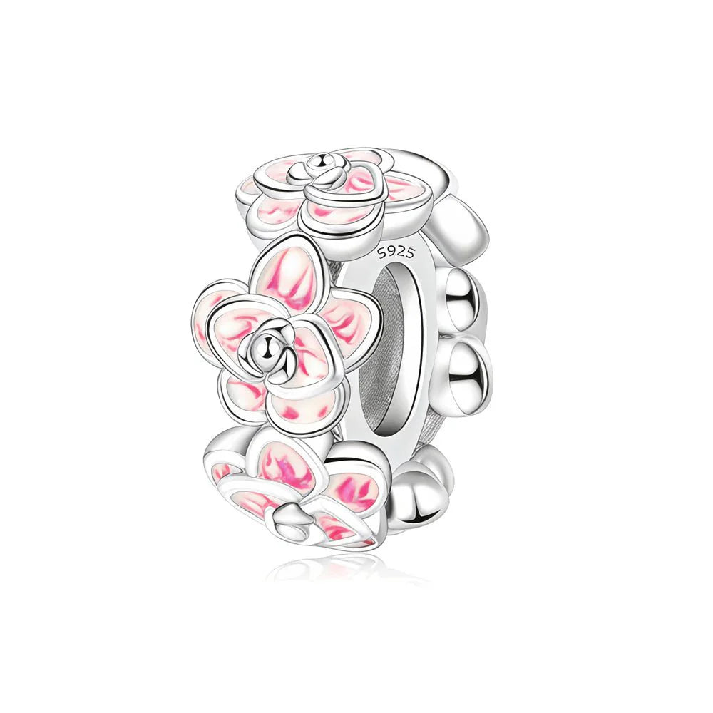 Amarante Jewelry Pink Blooming Flower Charm