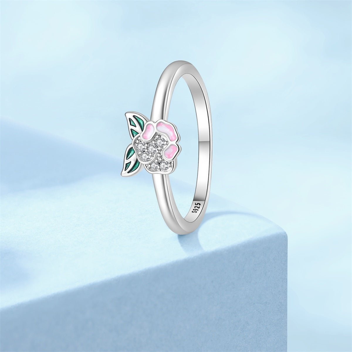 Amarante Jewelry Pink Blossom Floral Sparkle Ring