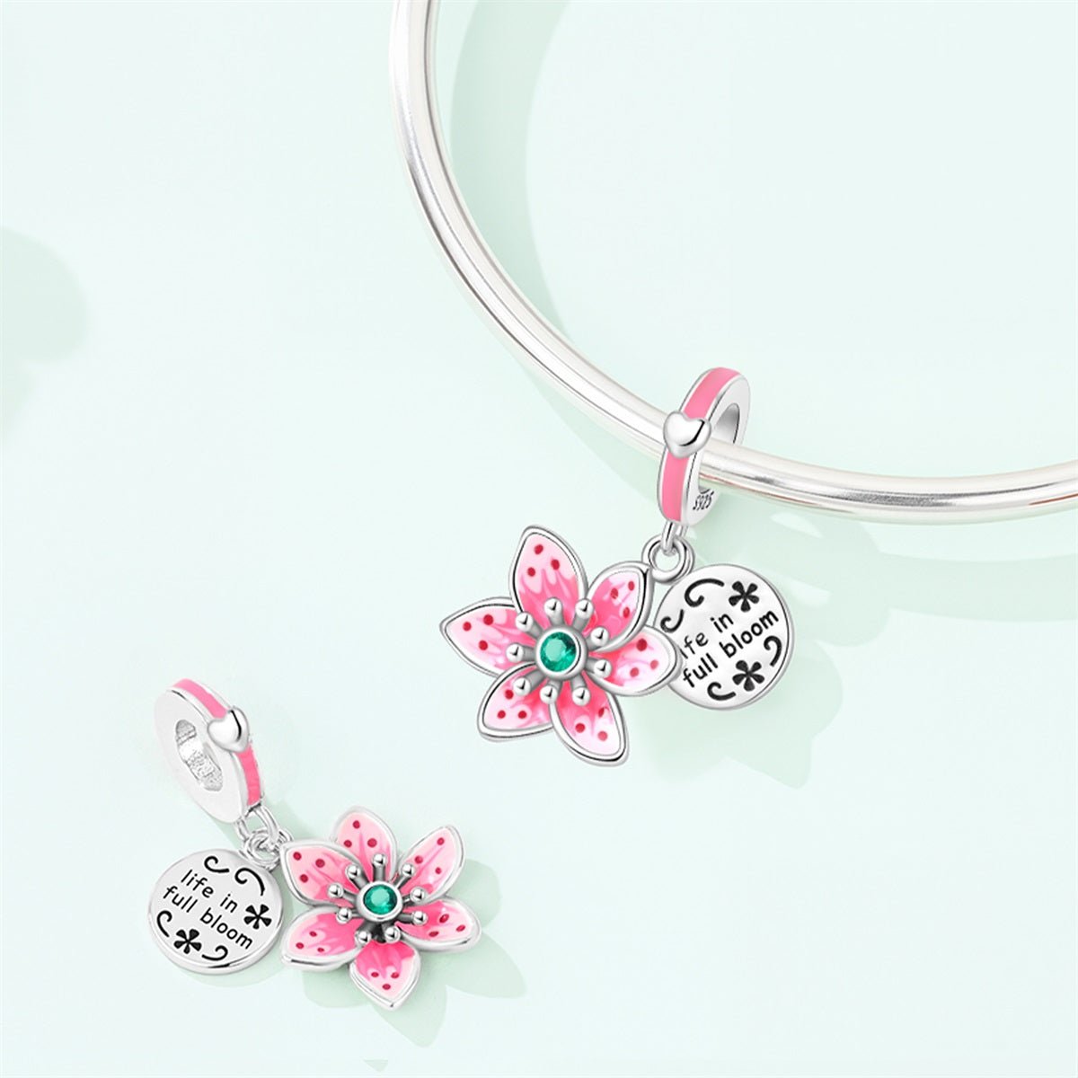 Amarante Jewelry Pink Blossom “Life in Full Bloom” Dangle Charm