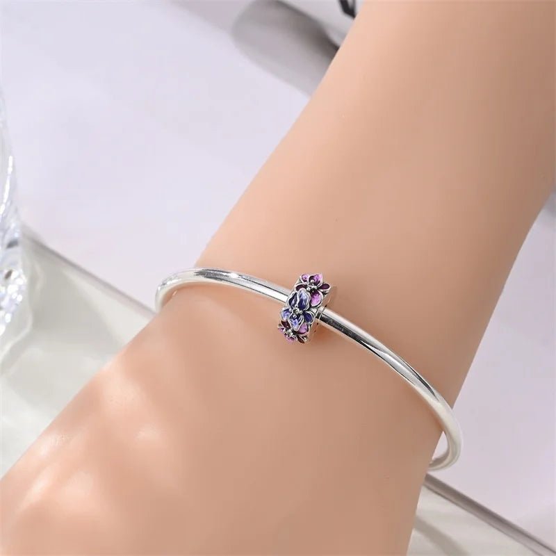 Amarante Jewelry Pink & Blue Blossom Floral Clip Charm
