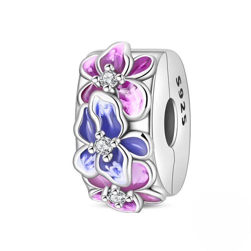Amarante Jewelry Pink & Blue Blossom Floral Clip Charm