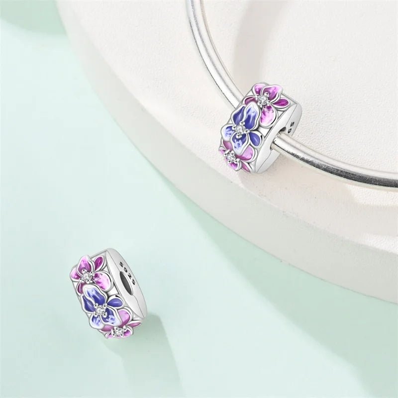 Amarante Jewelry Pink & Blue Blossom Floral Clip Charm