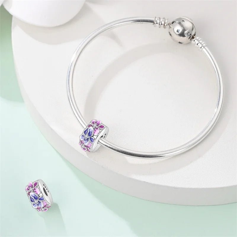 Amarante Jewelry Pink & Blue Blossom Floral Clip Charm