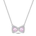 Amarante Jewelry Pink Bow Gemstone Necklace