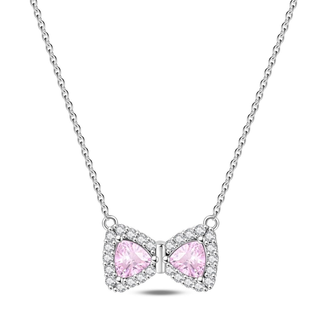 Amarante Jewelry Pink Bow Gemstone Necklace
