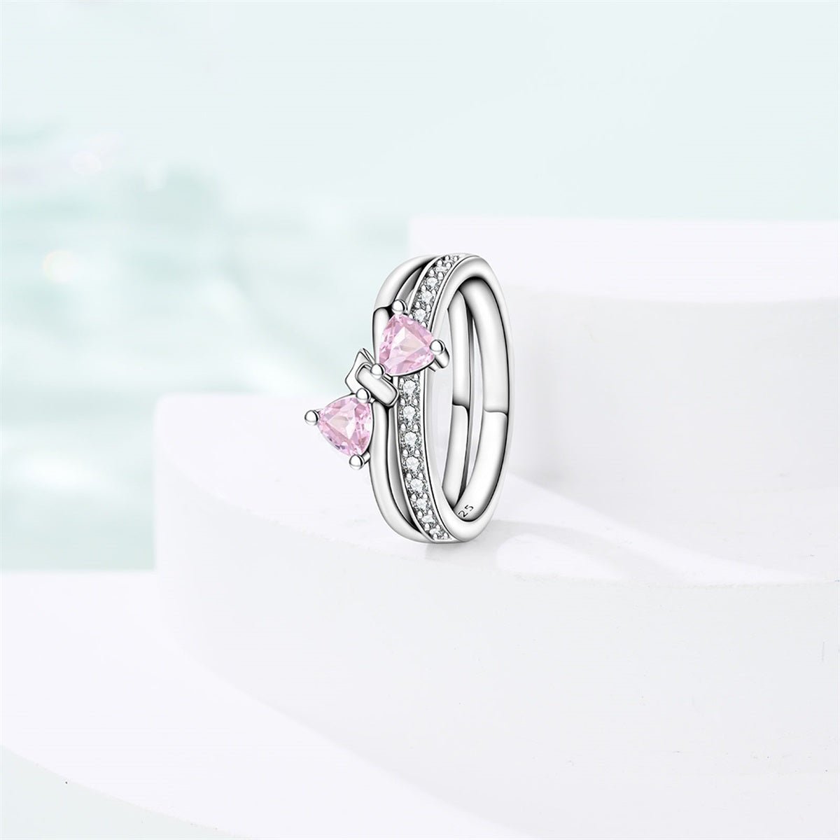 Amarante Jewelry Pink Bow Gemstone Ring