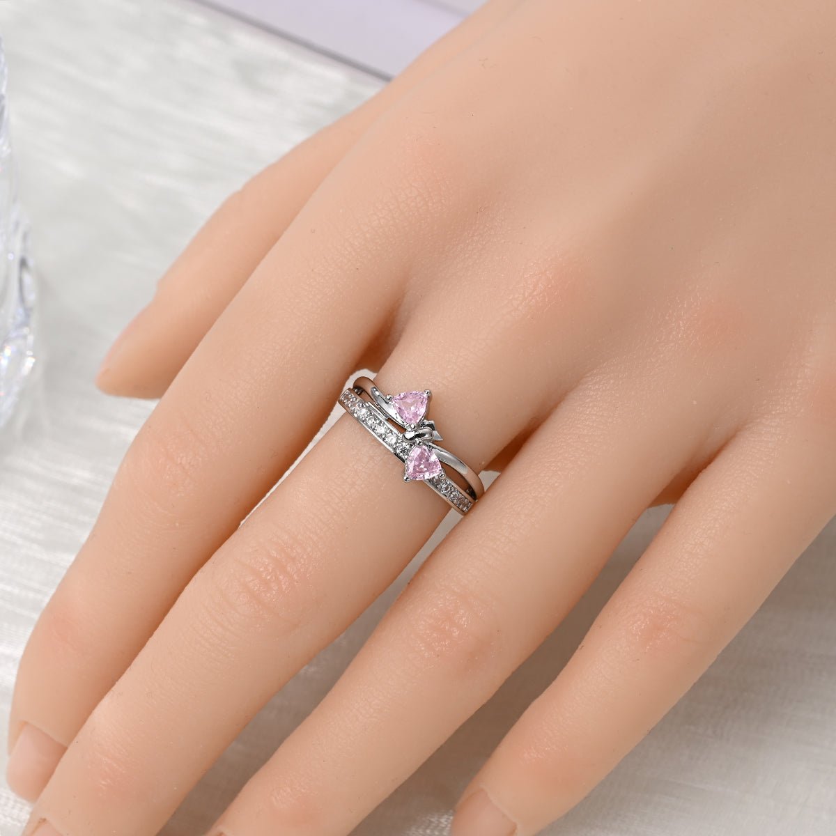 Amarante Jewelry Pink Bow Gemstone Ring