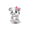Amarante Jewelry Pink Bow & Heart Panda Bear Charm