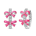Amarante Jewelry Pink Bow Hoop Earrings