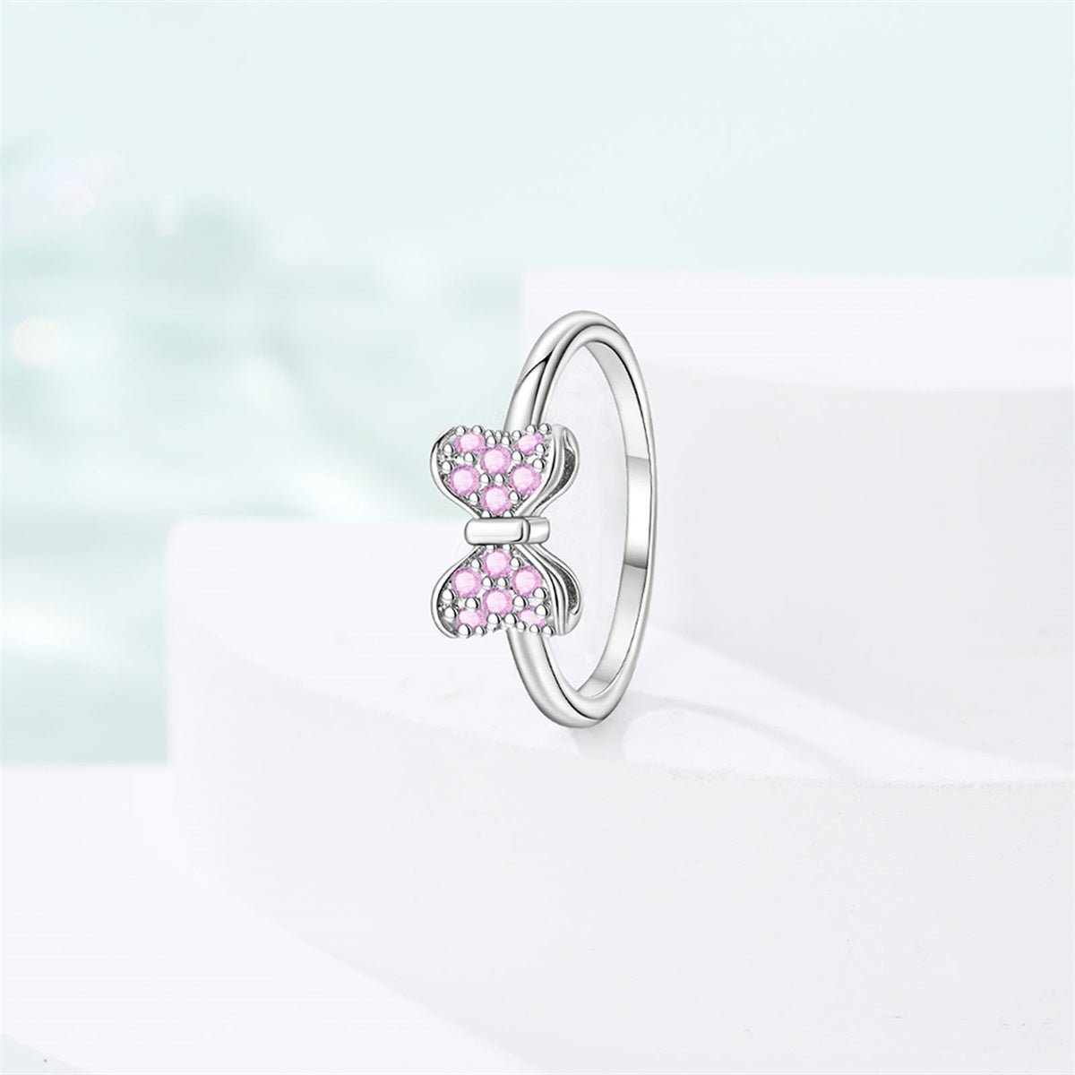 Amarante Jewelry Pink Bow Sparkle Ring