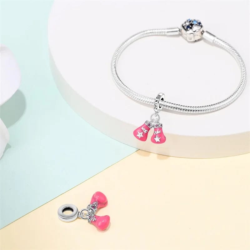 Amarante Jewelry Pink Boxing Gloves Charm