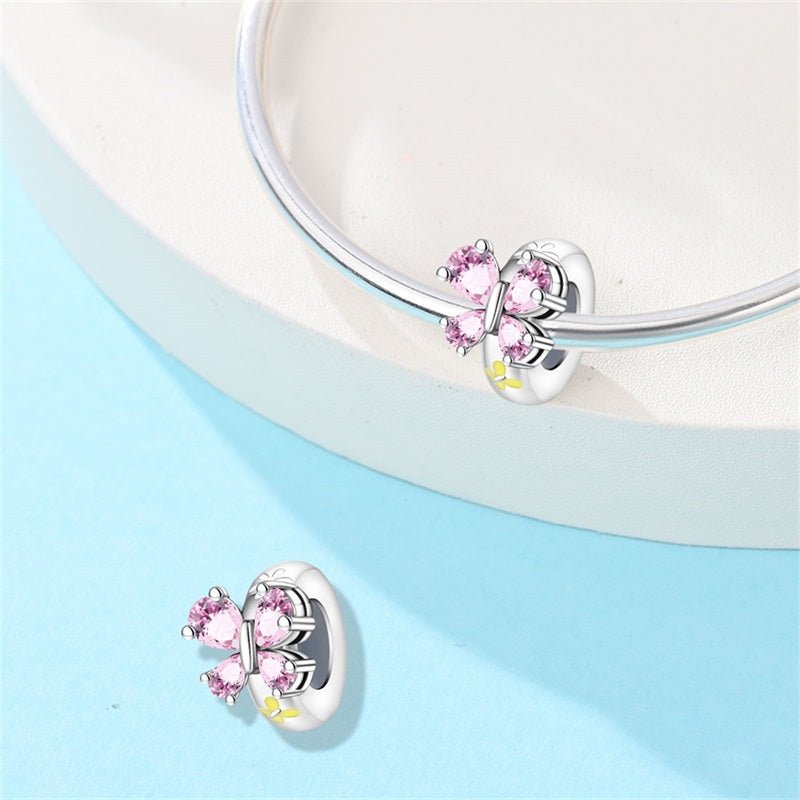Amarante Jewelry Pink Butterfly Spacer Charm
