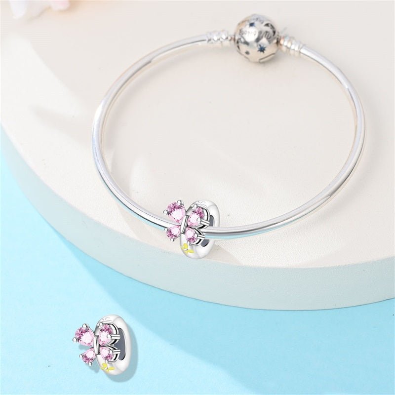 Amarante Jewelry Pink Butterfly Spacer Charm