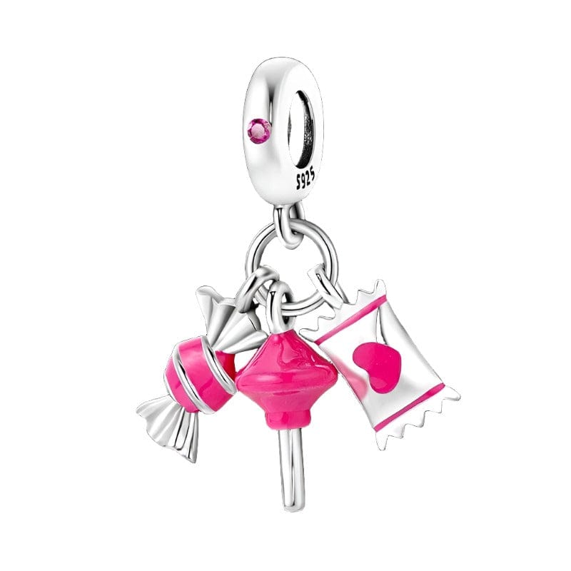 Amarante Jewelry Pink Candy Lollipop Love Triple Dangle Charm