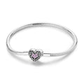 Amarante Jewelry Pink Crystal Heart Charm Bracelet