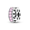 Amarante Jewelry Pink Crystal Hearts Clip Charm